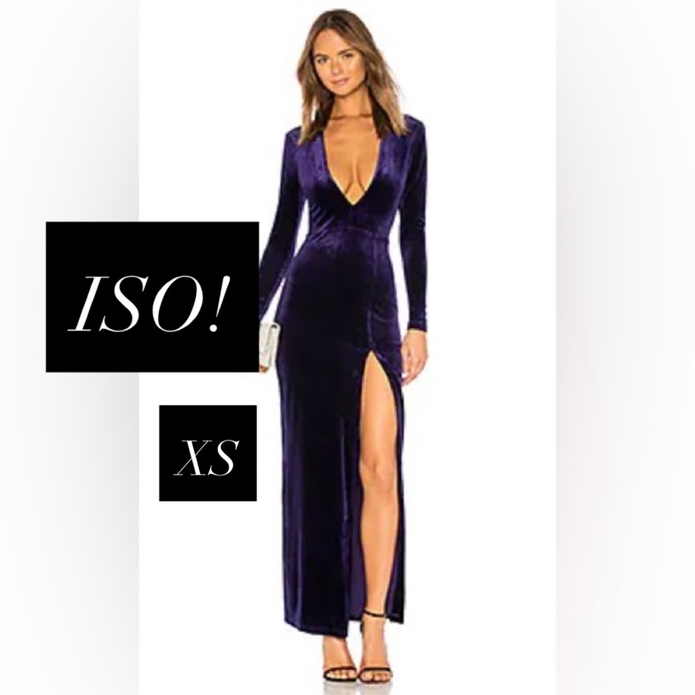 Superdown Deep V-Neck Purple Dress